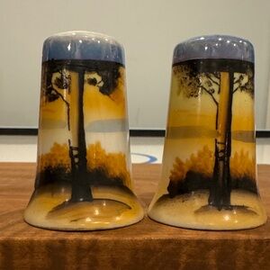 Vintage Salt and Pepper Shakers with tree design